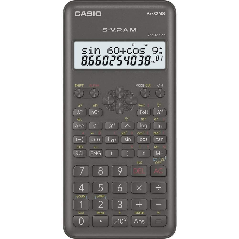 Casio FX-82MS-2-S-ET-B, Calculadora Científica, 1, Gris Oscuro