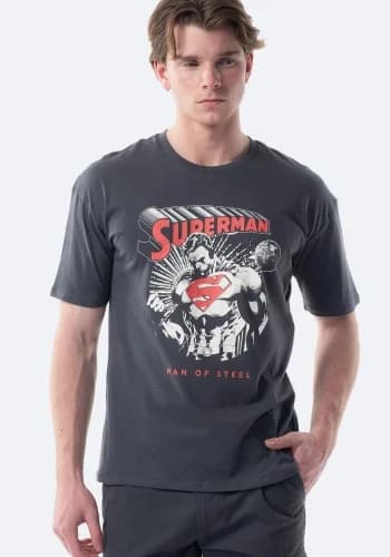 Camiseta de manga corta y cuello redondo de Hombre Superman de WARNER BROS tallas S,M