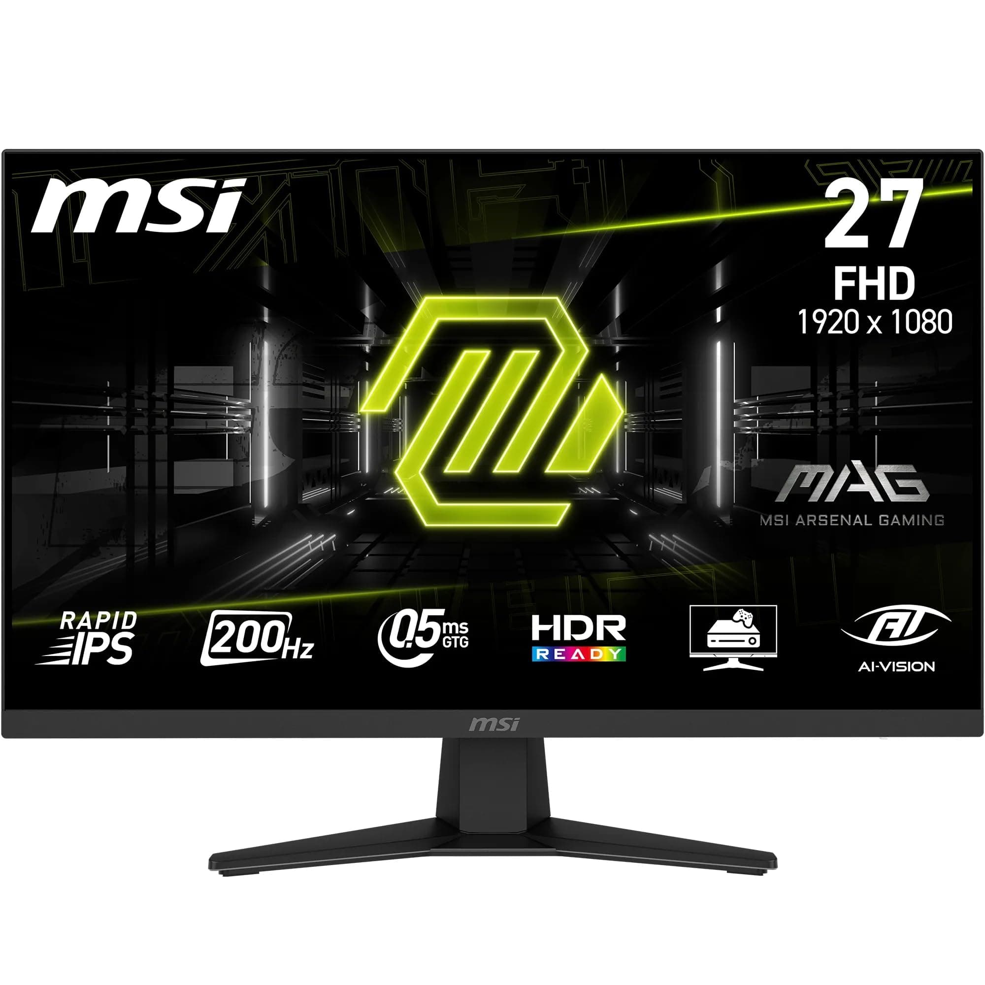 MSI mag 274F, 27", FHD, 1920x1080 - Monitor Gaming, Rapid IPS, 200Hz, 0.5ms, HDR Ready, Eye Care, HDMI 2.0b, DP 1.2a [Reaco - Como Nuevo]