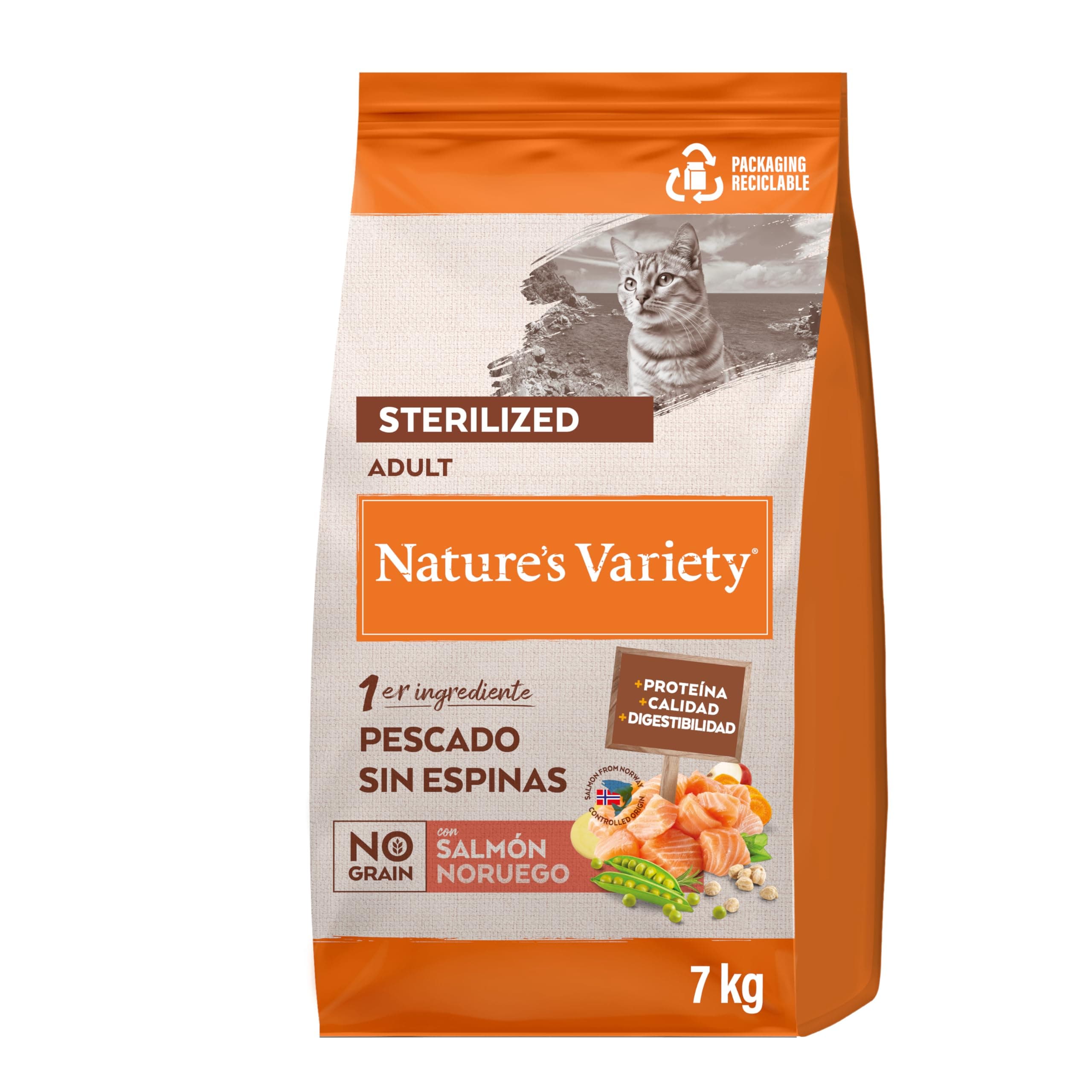 Pienso Gatos Nature's Variety Salmón 7Kg (30.50€ en algunas cuentas)