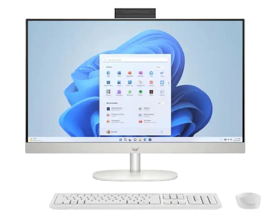 PC All in One HP 24-cr0111ns 23.8" FHD Blanco (Intel Core i5-1335U 10 núcleos, 16GB RAM, 512GB SSD, Iris Xe, Windows 11 Home, webcam pop-up)
