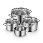 WMF Provence Plus - Batería de Cocina 7 Piezas, Acero Inoxidable Apto para Inducción, 1 Cacerola Baja de 20 cm, 2 Cacerolas..
