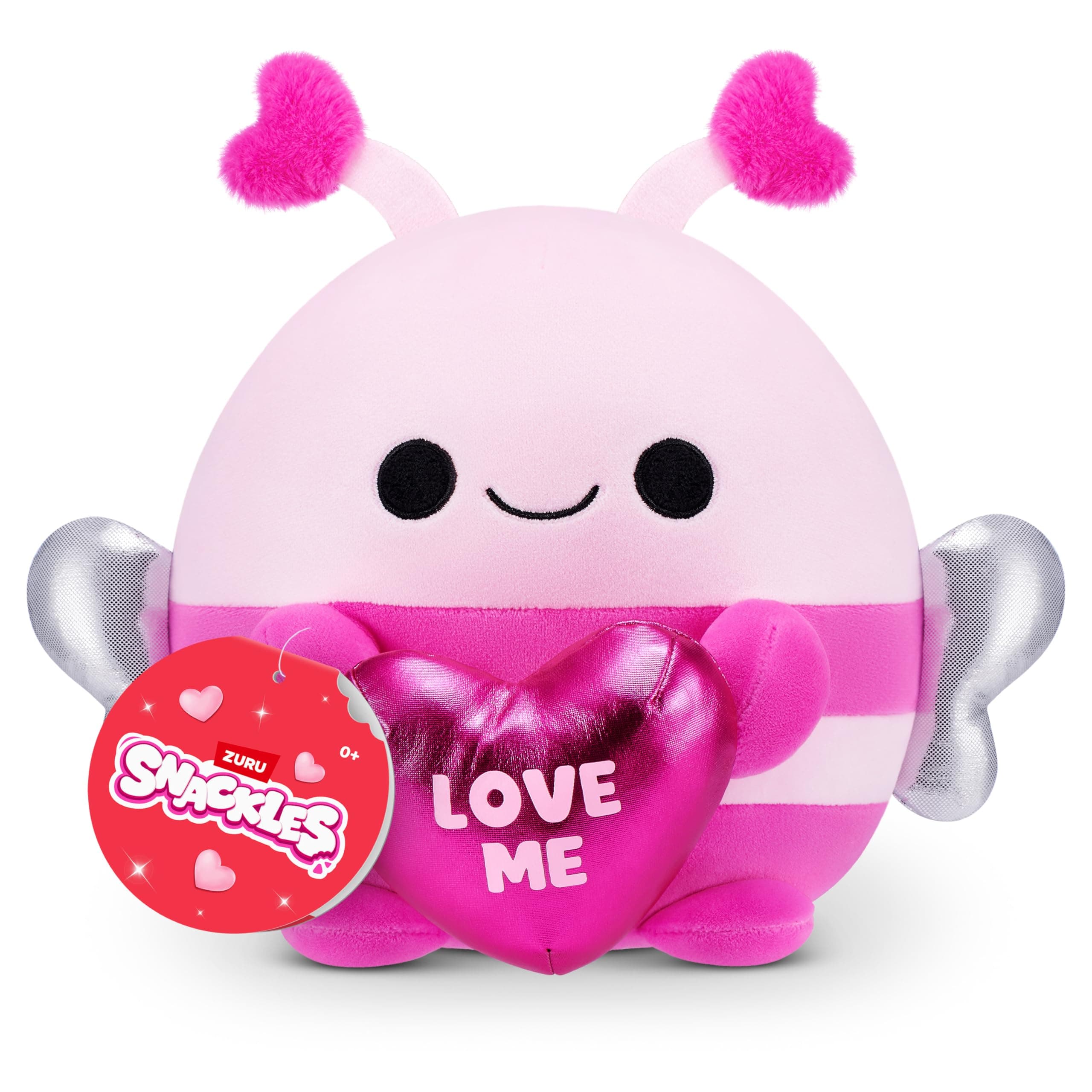 Snackles Love Edition Abeja Peluche 20cm de ZURU – Peluche Ultra-Suave con Accesorio Chocolate Corazón