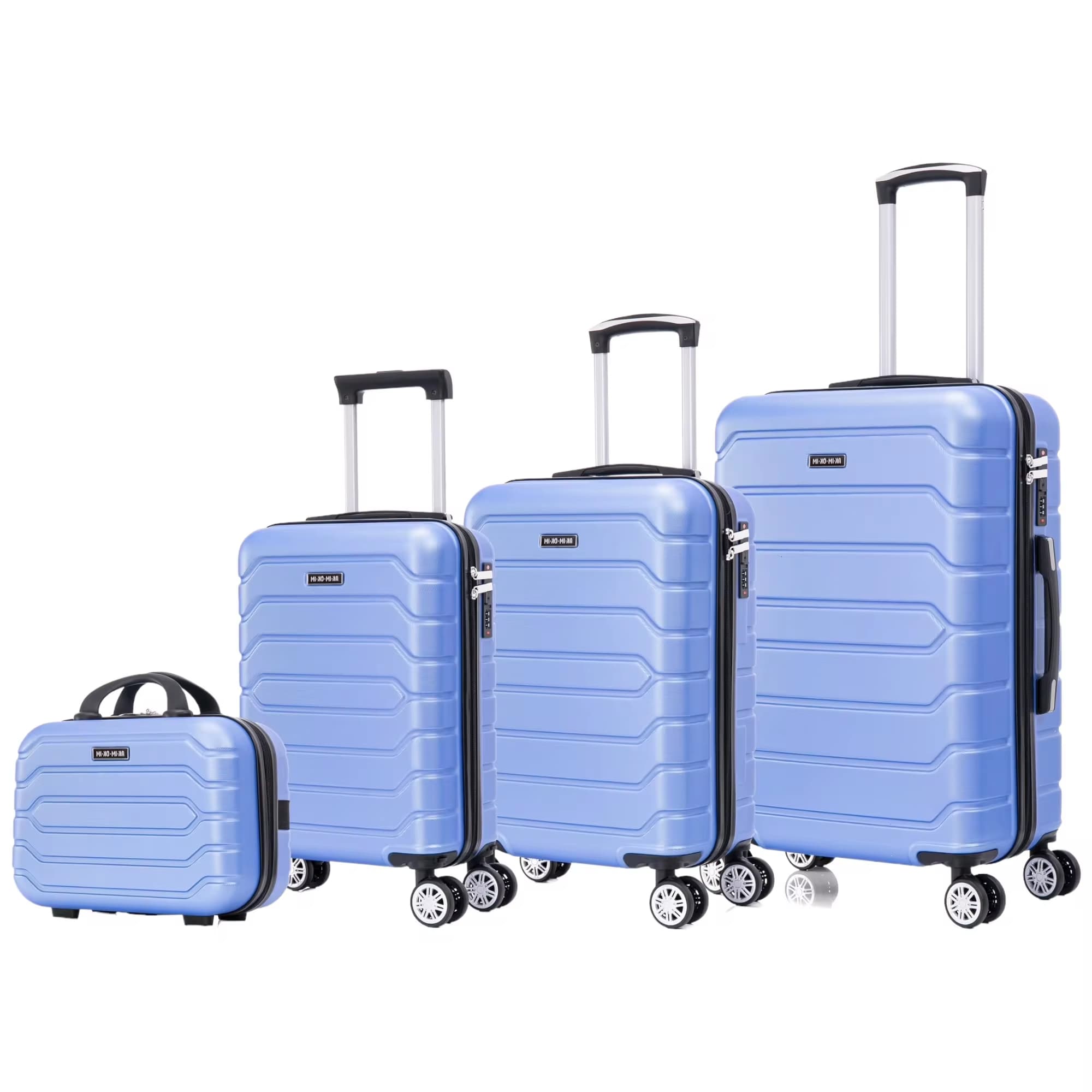 Pack 4 Maletas de Viaje Cerradura Numérica, 4 Ruedas Giratorias 360°