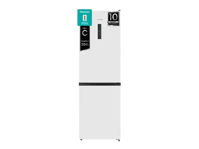 Frigorífico combi - Hisense RB390N4BWC, No Frost, 186 cm, 304 l, Apertura 90º, Motor Inverter, Blanco