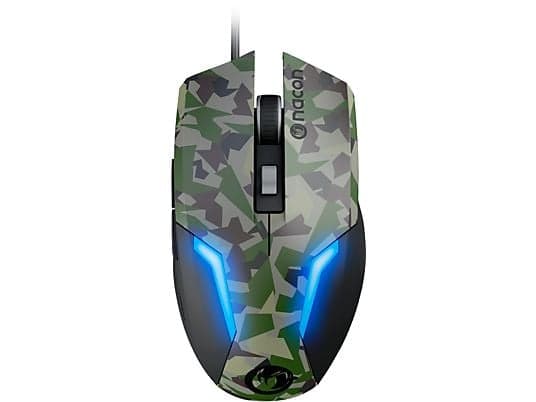 Ratón gaming - Nacon PCGM-105FOREST, Con cable, USB, 800 a 2400 DPI, Forest Camo