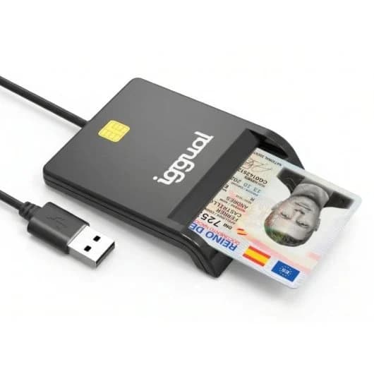 iggual Lector de Tarjetas DNI, SIP e ID USB 2.0 - Conexión USB