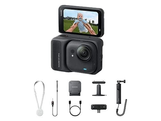 Cámara Insta360 GO Ultra Creator Bundle (4K, Sensor 1/1.28", Pantalla abatible, 200 min)