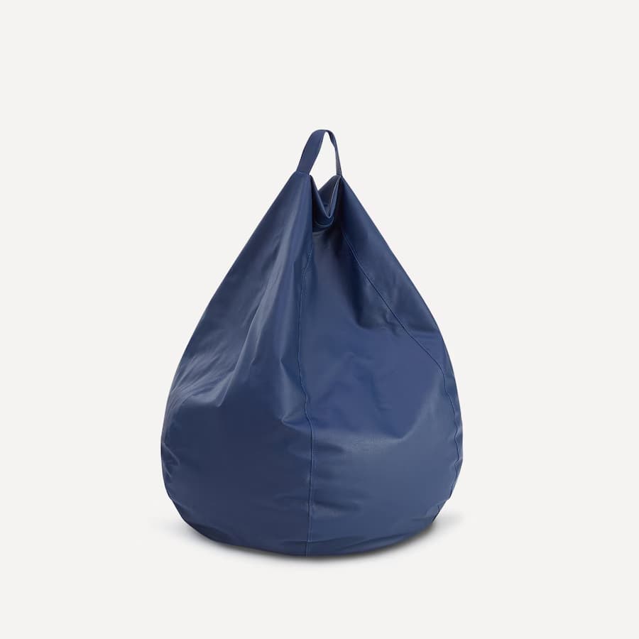 Puff fabricado en polipiel | Azul y gris oscuro al mismo precio