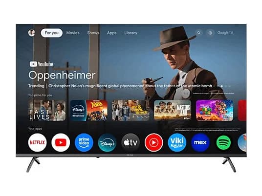 TV QLED 50" - PEAQ PTV 50GQU-5025C, UHD 4K, MT9603, Smart TV, DVB-T2, Google TV, HDR10, Dolby Audio, Triple Tuner, Negro