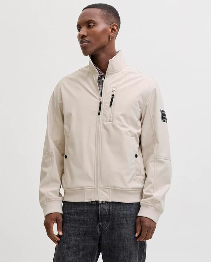Cazadora softshell de hombre con polar interior - Jack & Jones - Crema