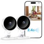 Pack 2 Camara Vigilancia WiFi Interior 1080P, Detección de Humano, Visión Nocturna, Audio Bidireccional, Compatible con Alexa, SD y Nube