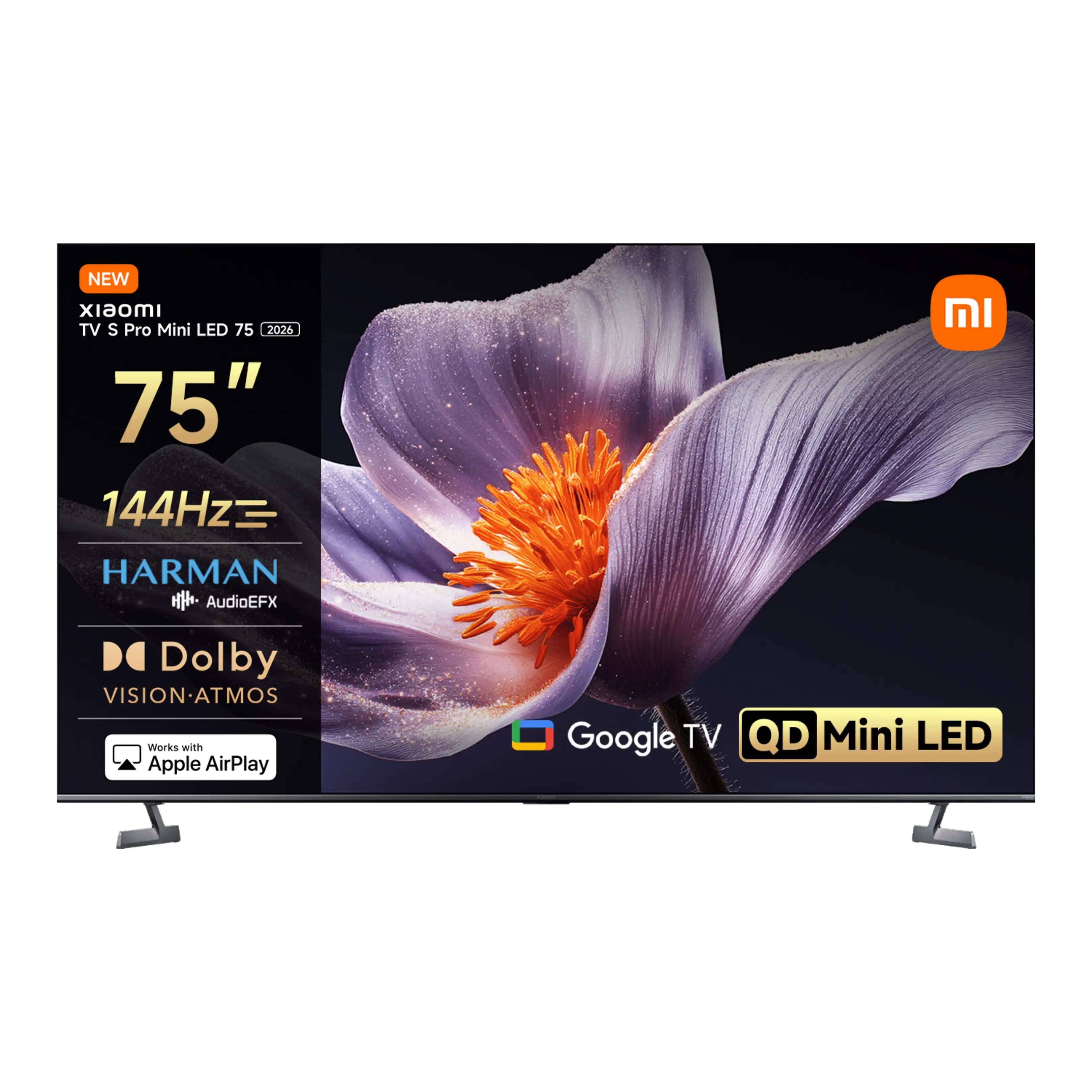 Xiaomi TV S Pro Mini LED 75 2026 -TV QD-Mini LED 75", UHD 4K, HDR10+, Quad cortex A73, Smart TV (Google TV), DVB-T2 (H.265), Gris Oscuro