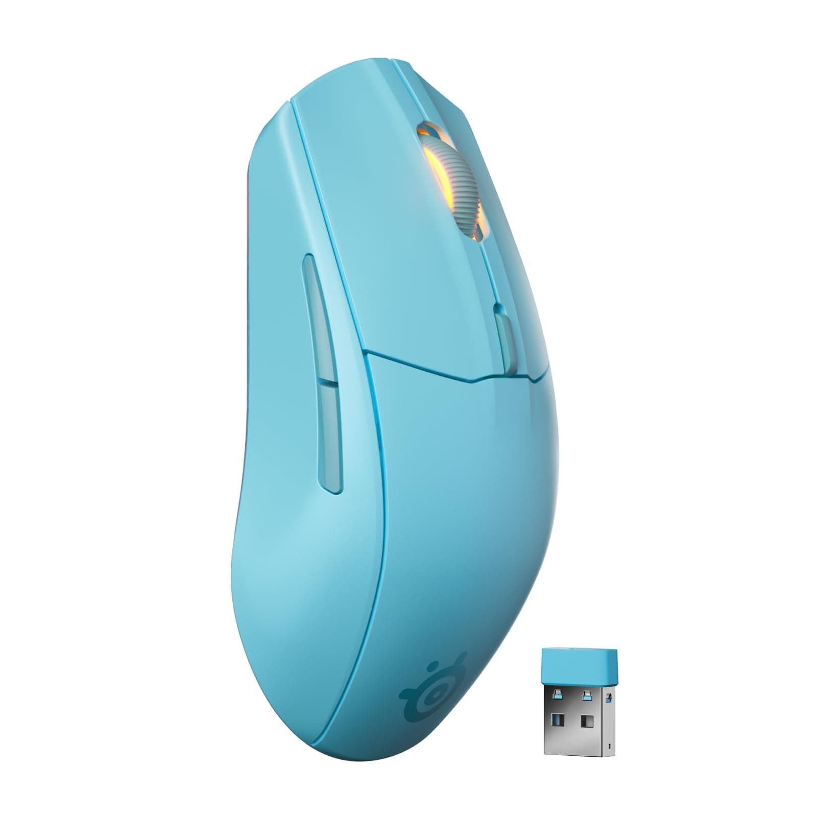 Ratón Gaming SteelSeries Rival 3 Wireless Gen 2 Aqua (TrueMove Air 18000 DPI, 2.4GHz + BT, 60M clics, PTFE 100%, ultrabatería, ligero)