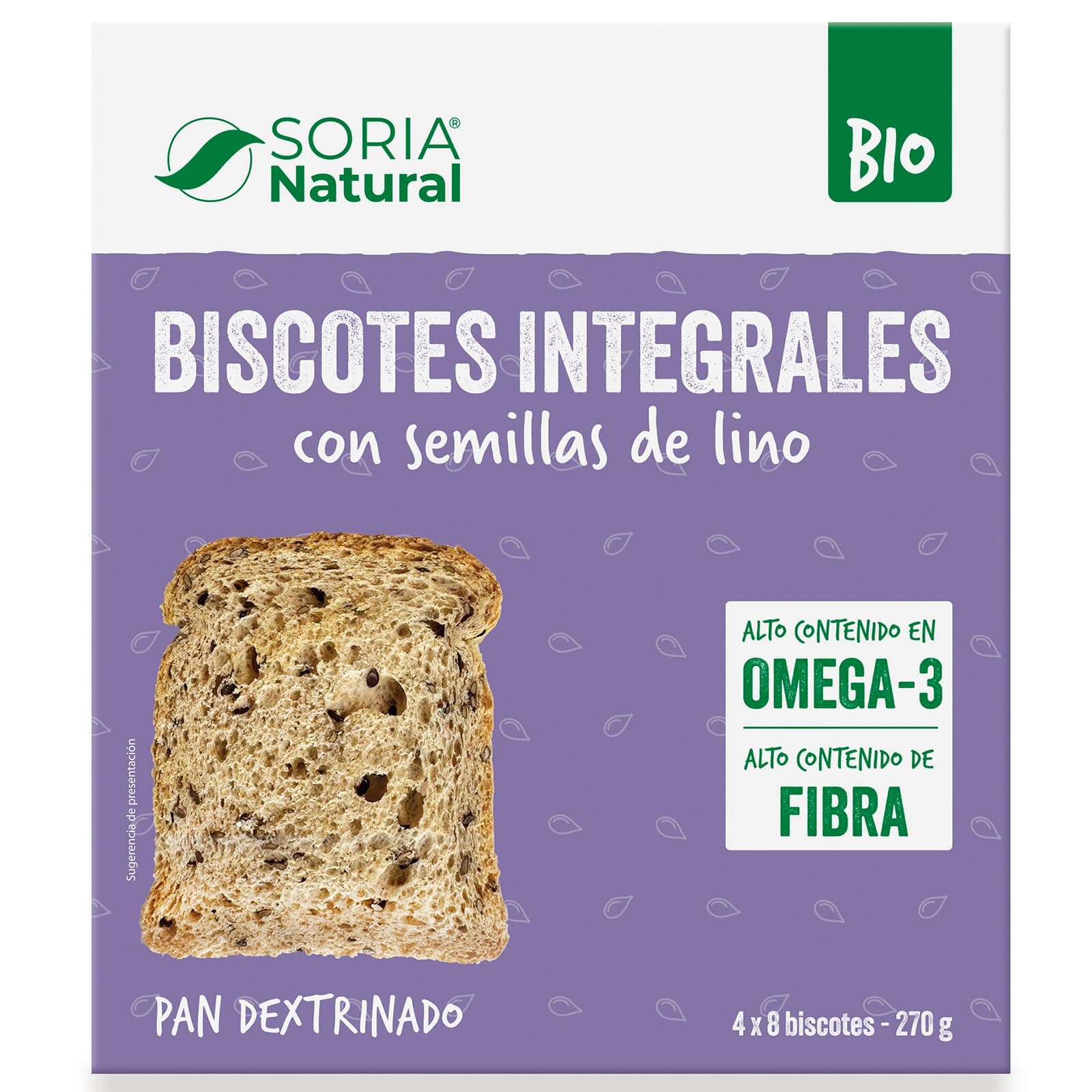 Pack 4x Biscotes Integrales Soria Natural (1,08 kg) por 3,45€ - A 0,86€/paquete, Con Lino y AOVE