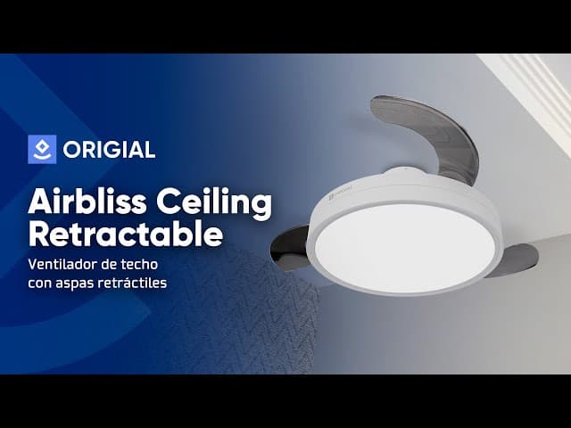 Origial AIRBLISS CEILING RETRACTABLE 25WW Ventilador de Techo con Aspas Retráctiles 25W Blanco