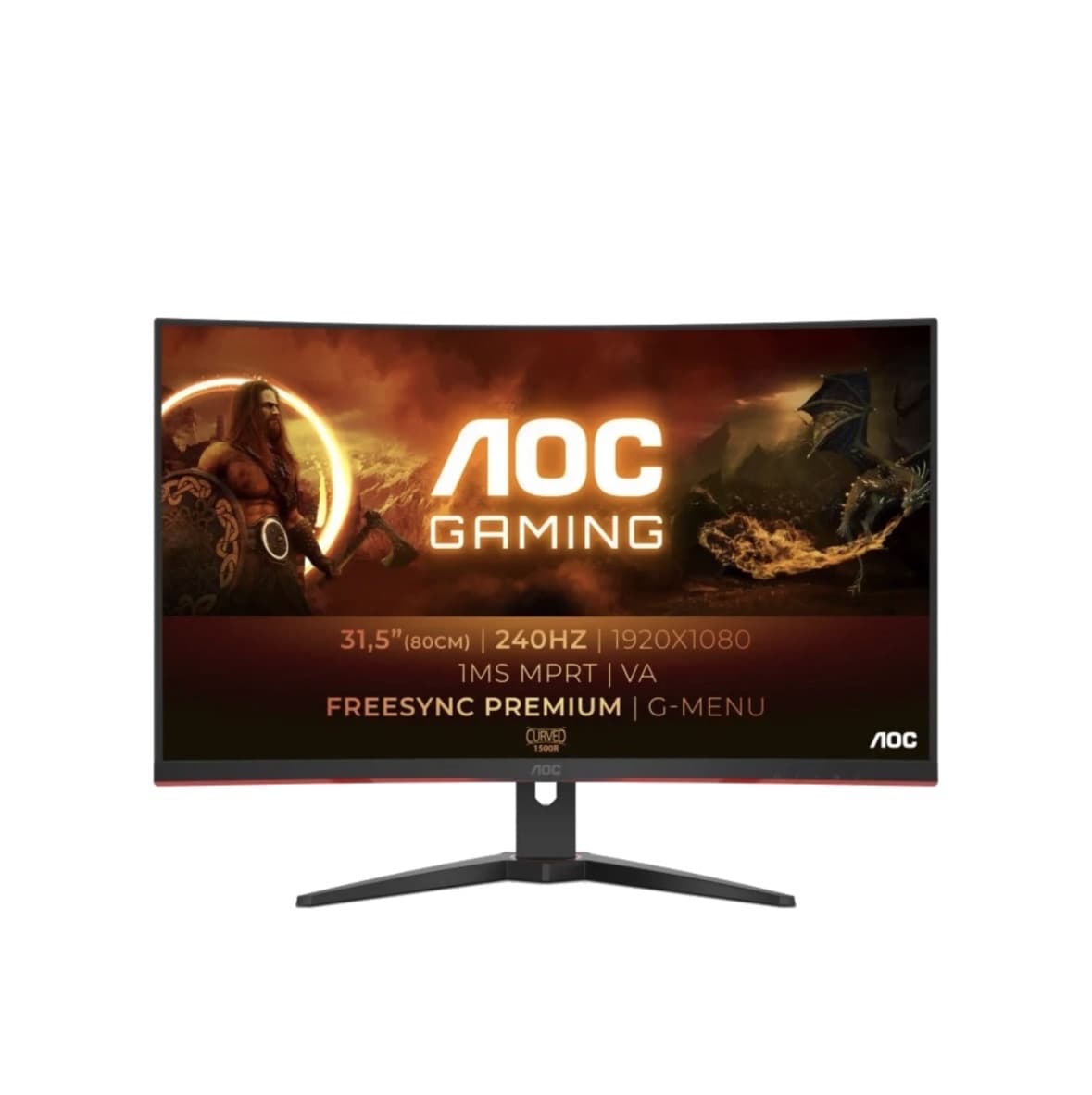 Monitor gaming - AOC C32G2ZE, 31.5 ", Full-HD, 1 ms, 240 Hz, DisplayPort, HDMI, 178 °, Negro