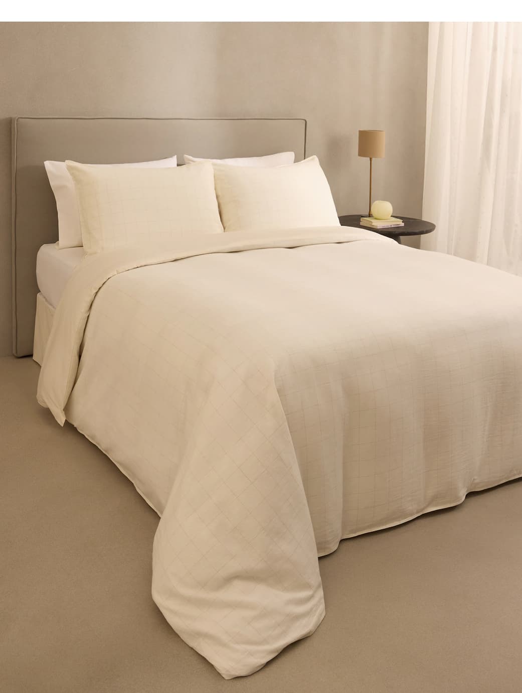 Juego de funda nórdica lino y algodón Moom - Beige Cama 135 cm de 150 cm por 42€