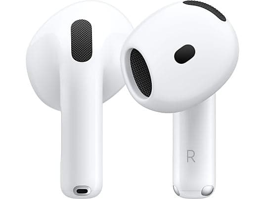 Apple AirPods 4 (2024 4ª gen), Inalámbricos, Bluetooth, Estuche de carga USB-C, Chip H2, Siri, USB-C, Blanco