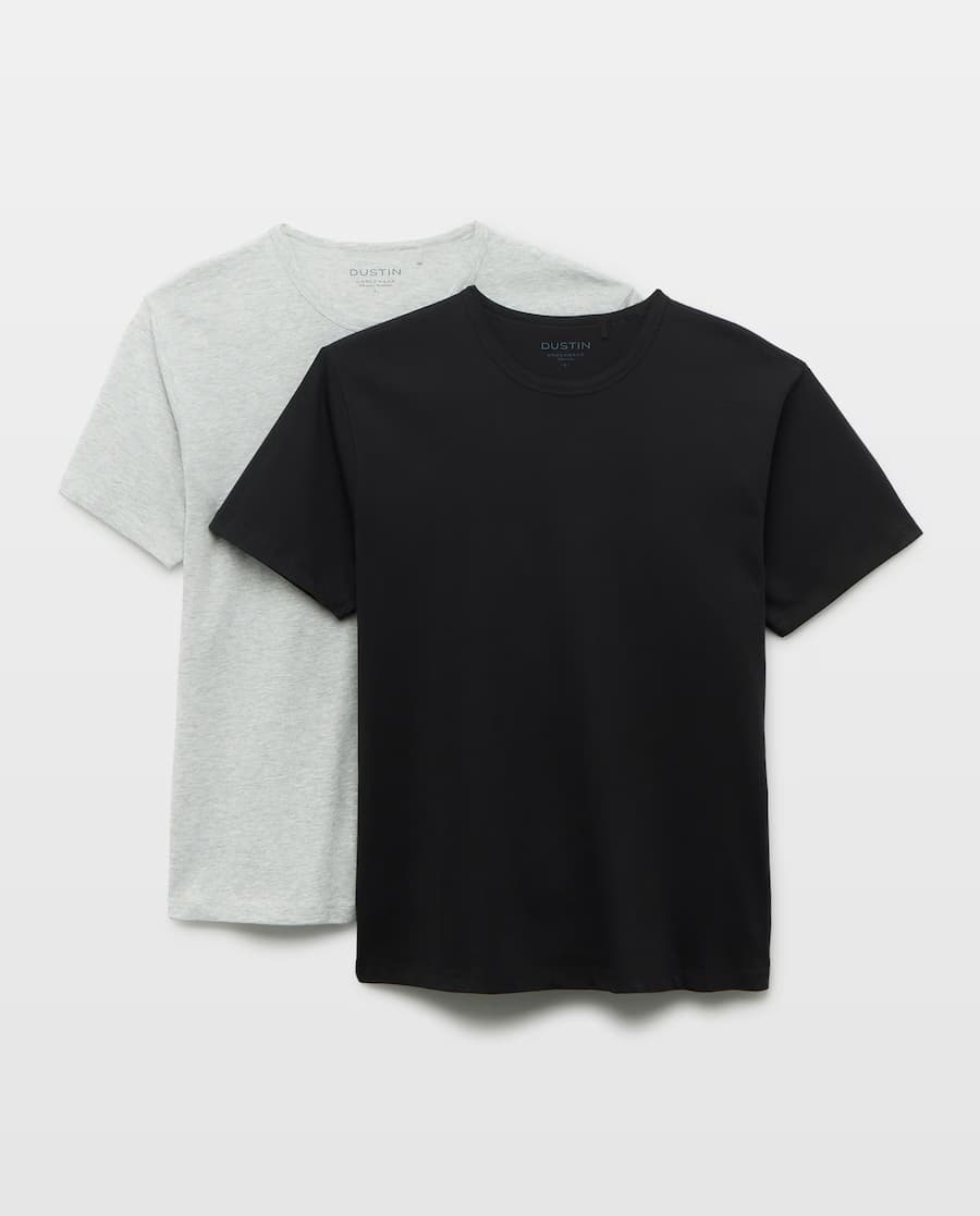 Pack de 2 camisetas interiores para hombre Dustin | Negro, gris o blanco