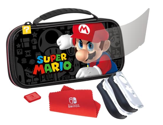 Kit de Protección Deluxe Nintendo Switch / OLED Licenciado Super Mario (Estuche + Grips + Cristal + Accesorios)