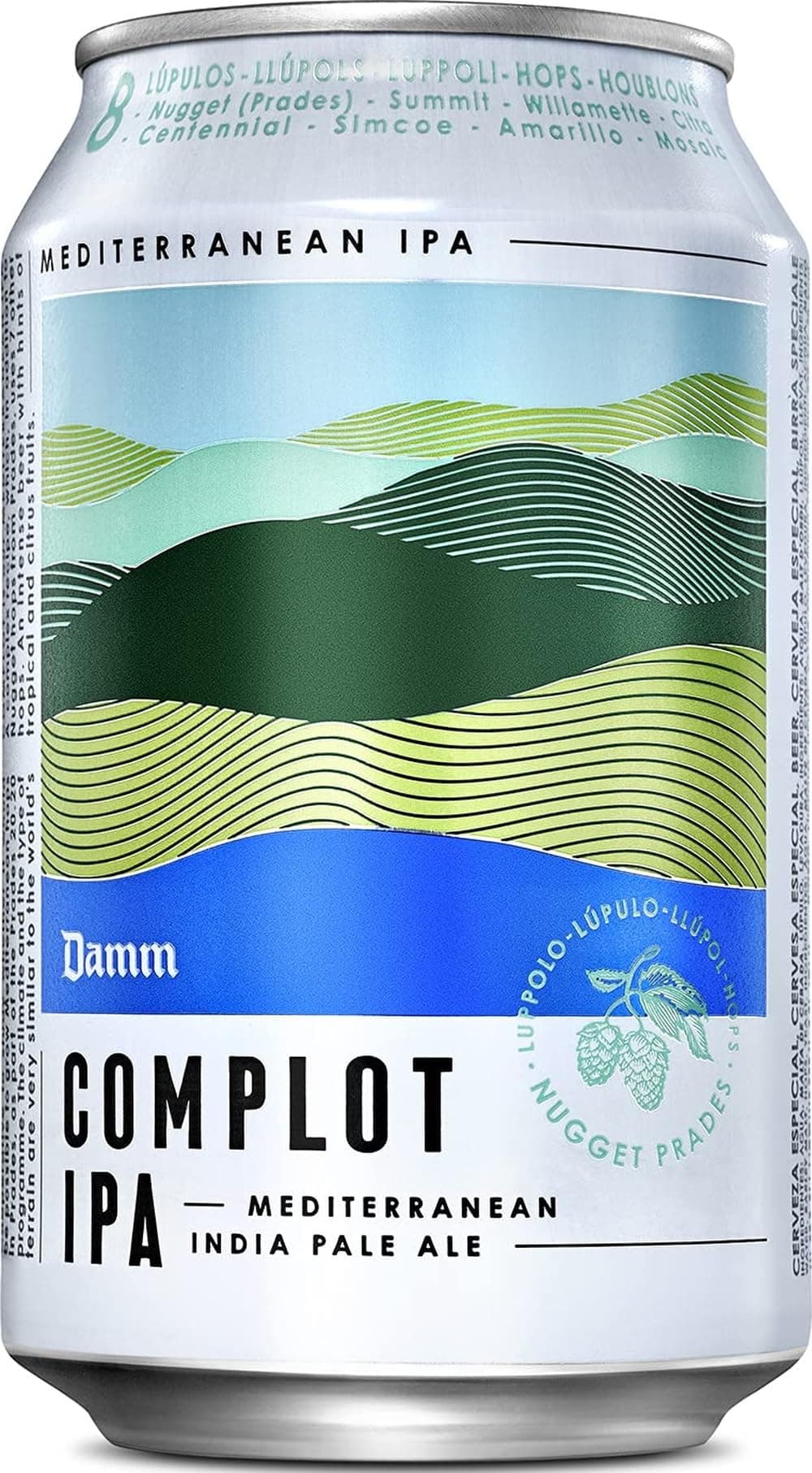 Complot IPA, Cerveza Mediterránea, 8 Variedades De Lúpulo, Caja 24 Latas x 33 cl