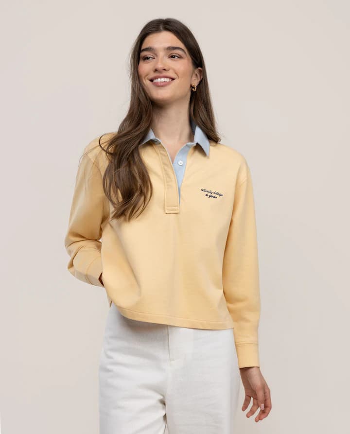 El ganso - Sudadera cuello polo de mujer abby - El Ganso - Amarillo