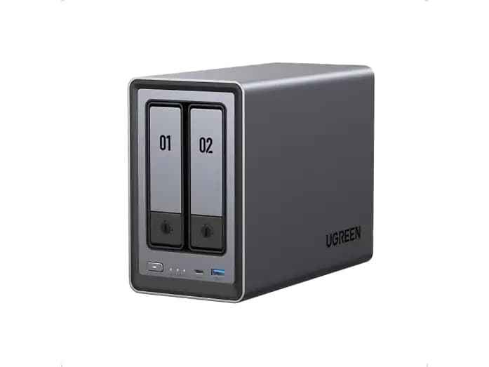 Servidor NAS - Ugreen DXP2800, HDD, Capacidad 64TB, Memoria 8GB, 2 bahías, Procesador Intel N100, Negro