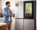 Frigorífico americano - LG GMV960MBDE, No Frost, 178.7 cm, 666 l, Instaview, Linear Cooling, Plata