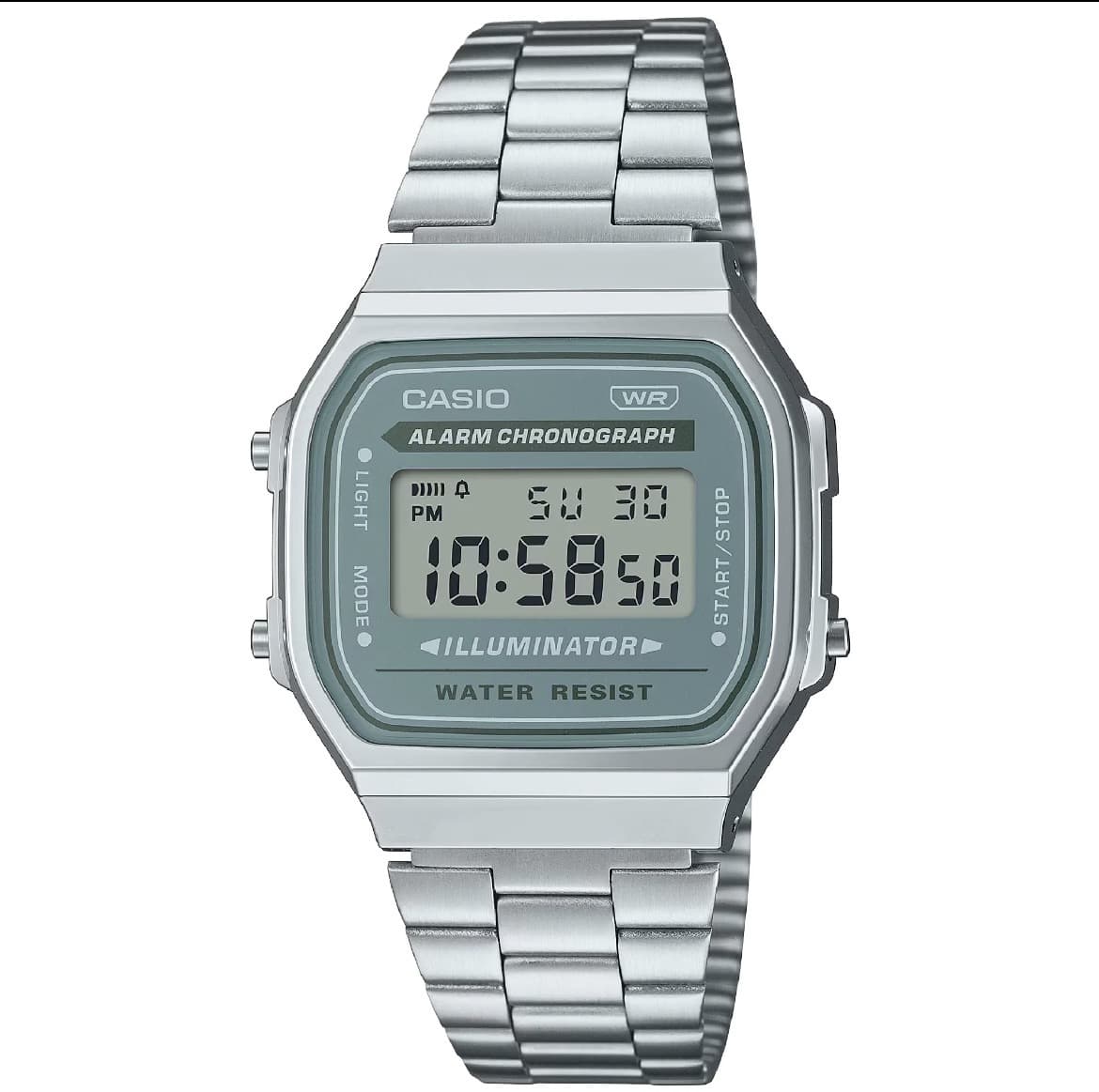 Casio A168WA-3AYES – Reloj Digital Vintage con Correa de Acero