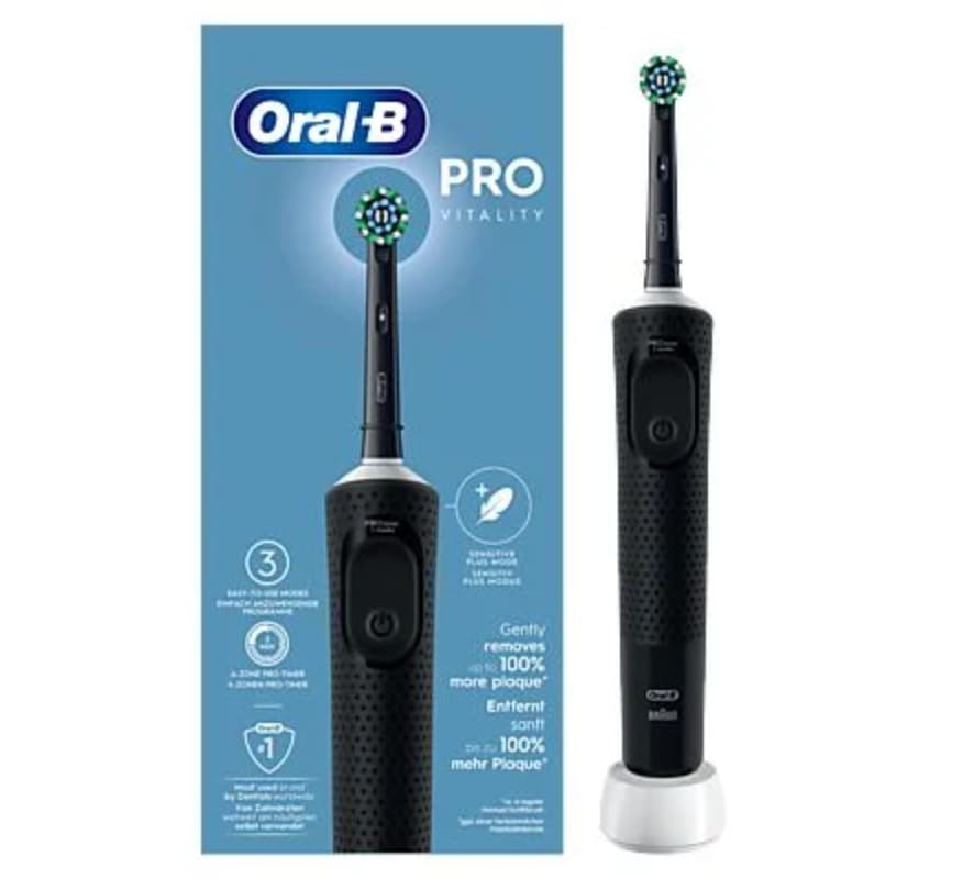 Cepillo eléctrico Oral-B Vitality Pro (oscilante-rotacional 2D, 3 modos de cepillado, temporizador de 2 minutos y 1 cabezal de recambio)