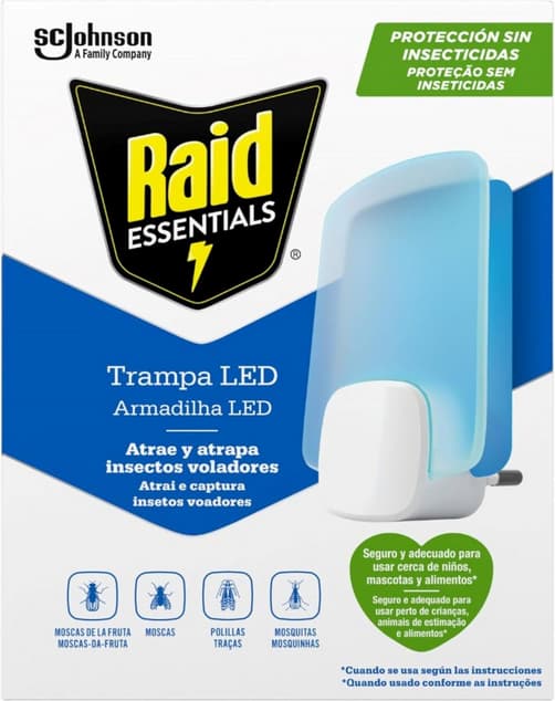 Trampa LED Raid insectos voladores, precio 8,69€ y reembolso del 100% de Raid max 1 unidad