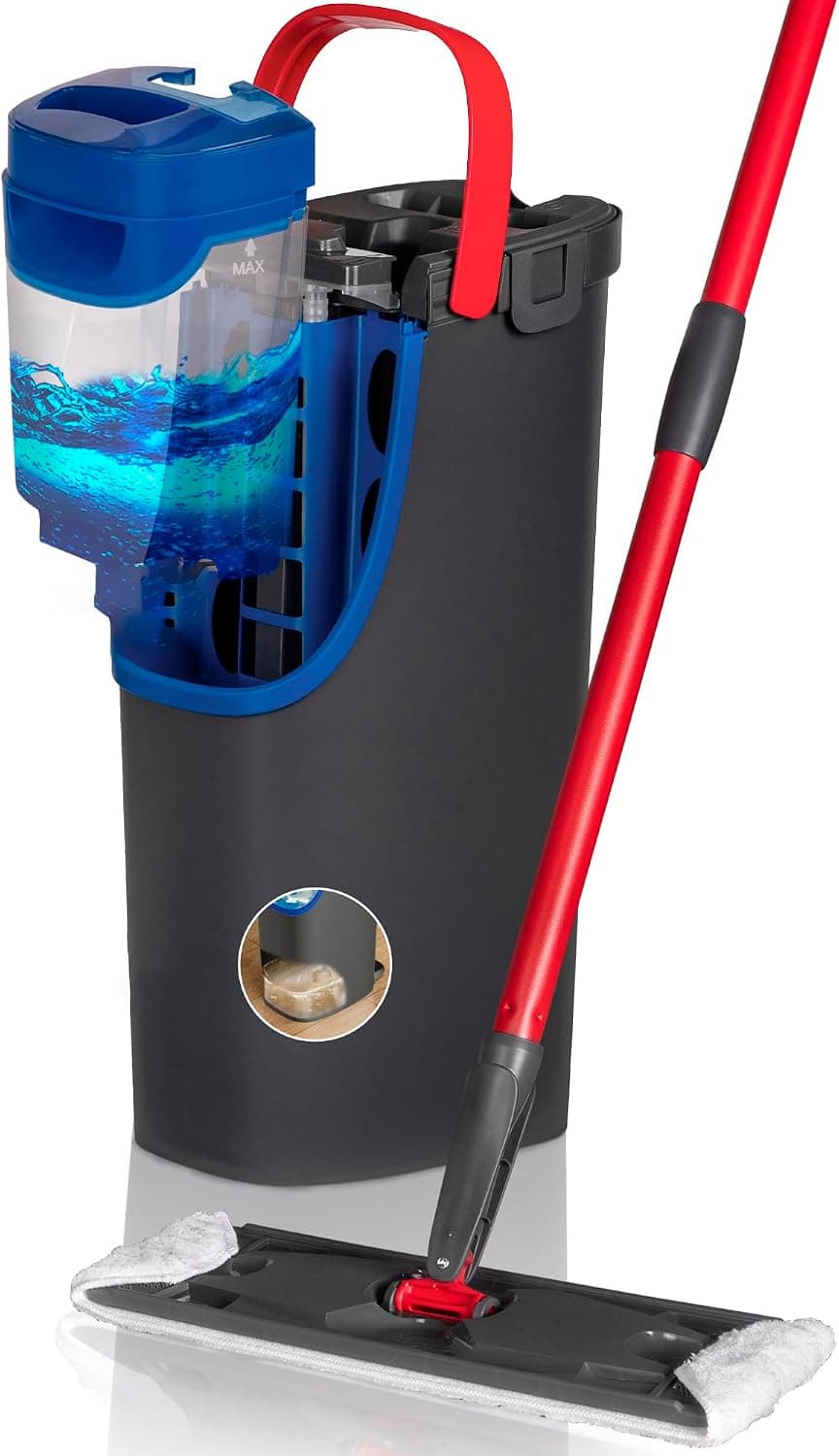 Vileda Mopa H2PRO Flat Mop| Limpieza avanzada con separación de agua limpia y sucia