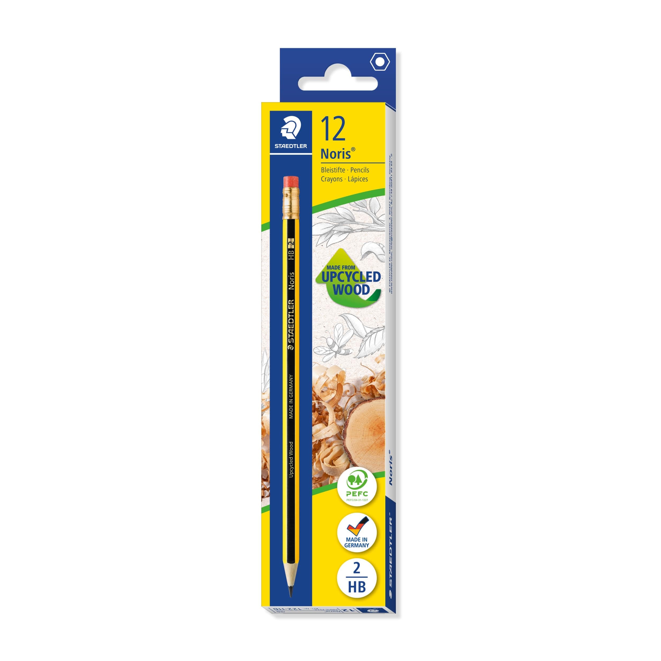 STAEDTLER Noris 122 Lápices con goma – HB, pack 12