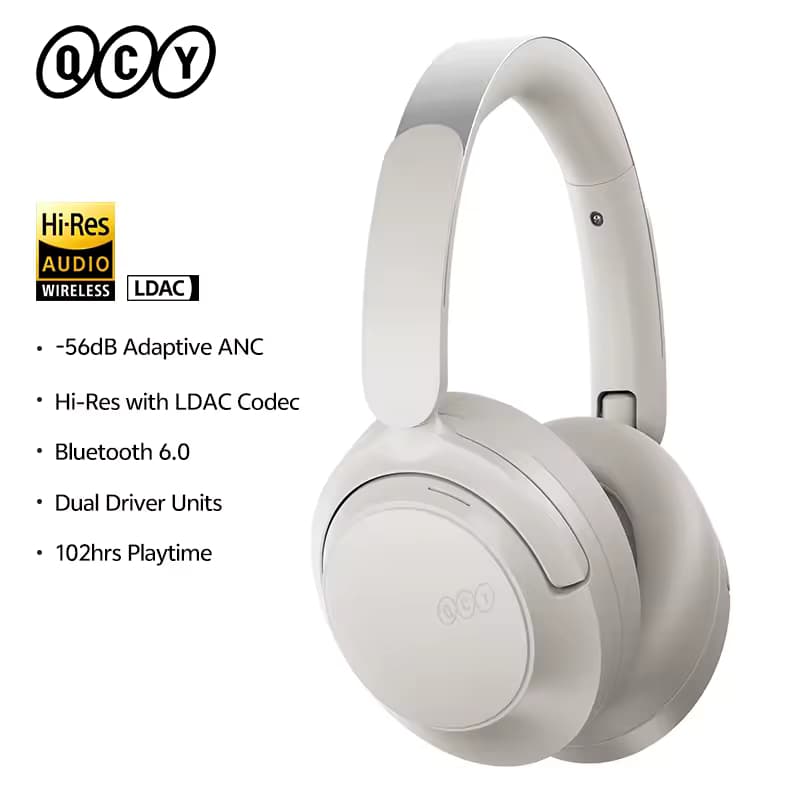 QCY H3S ANC auriculares sobre la oreja -56dB auriculares con cancelación de ruido Bluetooth 6,0