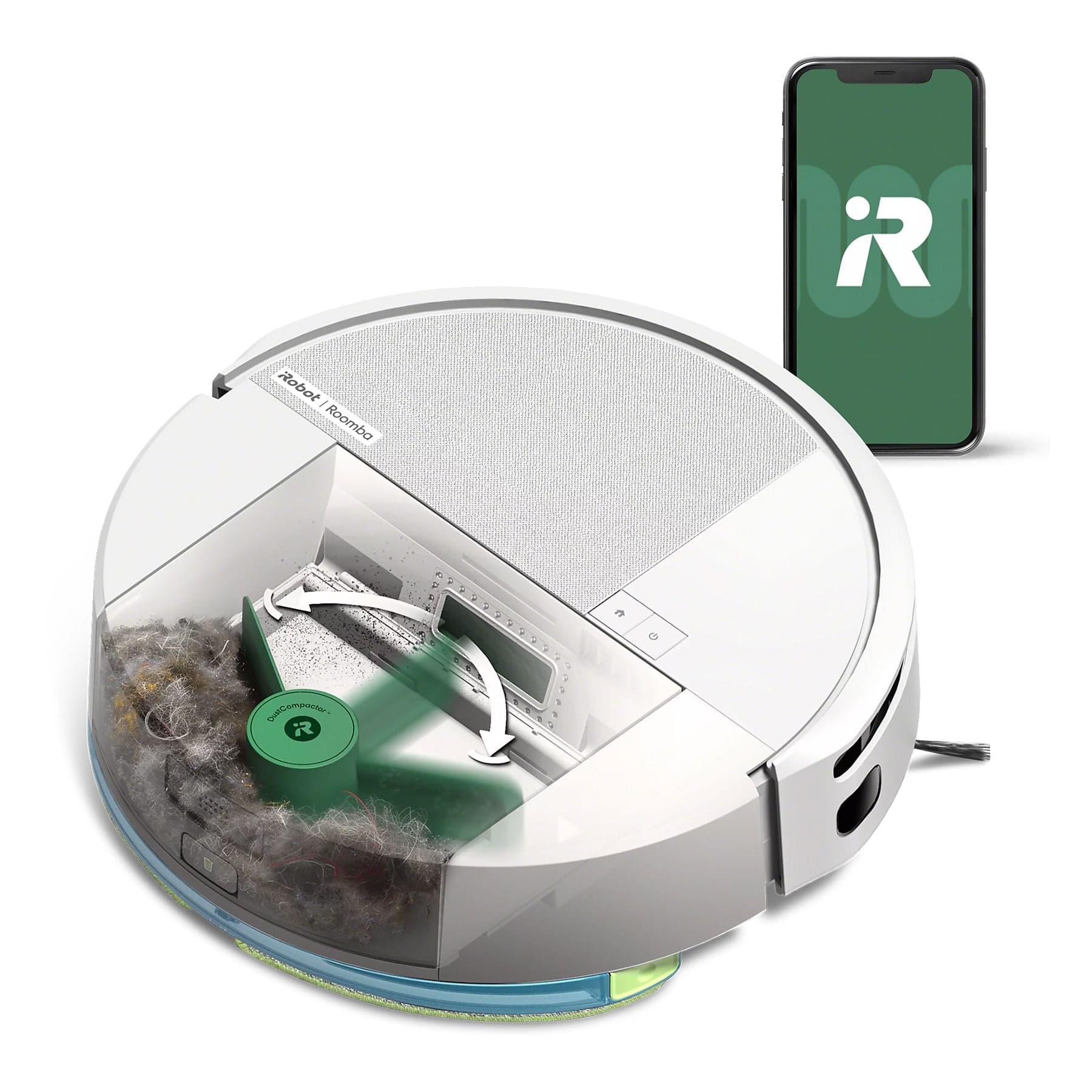 Robot friegasuelos - iRobot Roomba 205 Combo DustCompactor, 1820 ml, 12.8 V, Autonomía 3 h, 63 dB(A)
