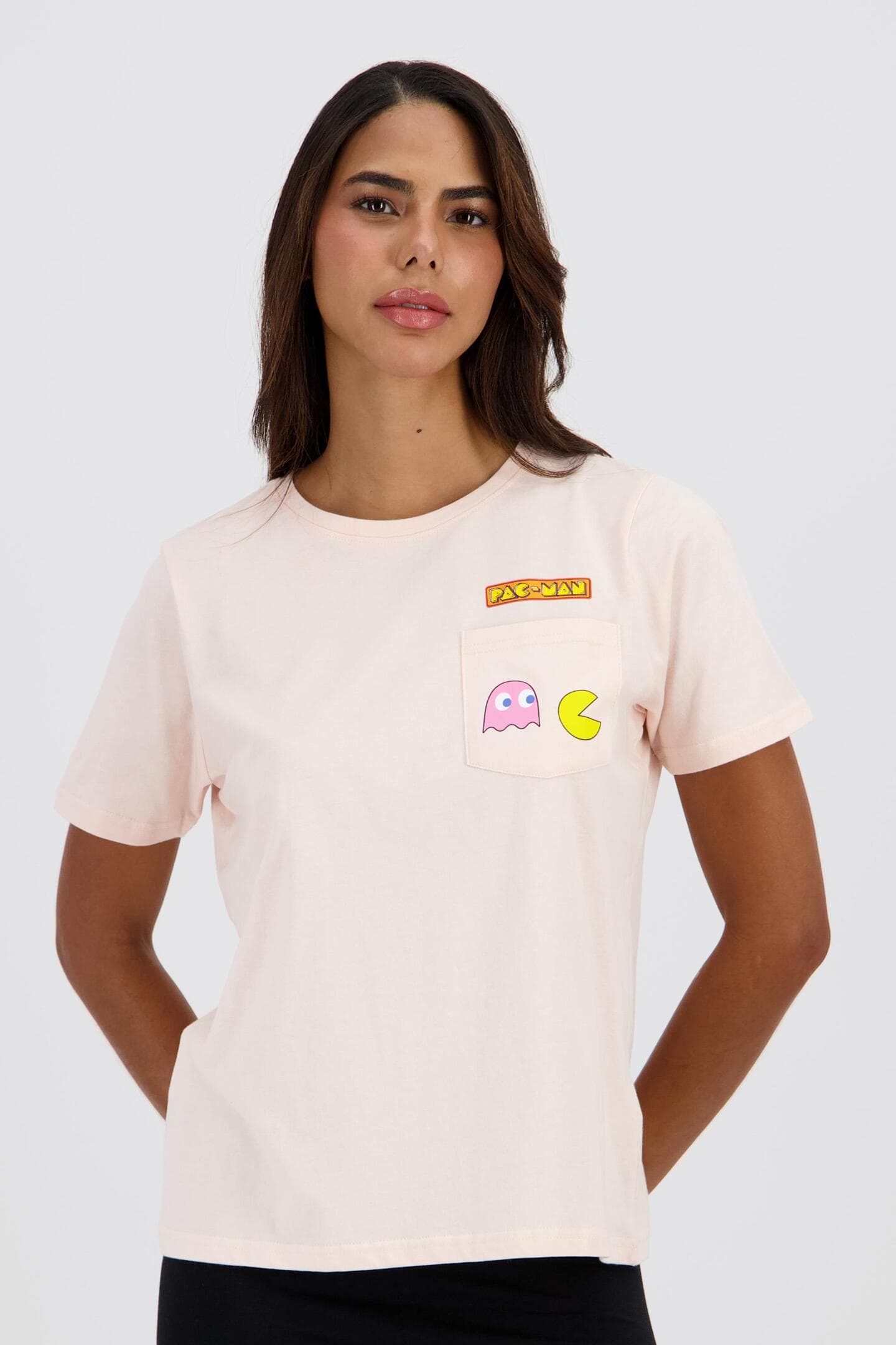 Camiseta Pacman tallas S,M,L,XL tejido principal algodón