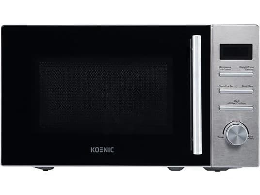 Microondas con grill - KOENIC KMWG 2024 IN, 800 W, 5 Potencias, 8 Programas Automáticos, 20l, Acero inoxidable