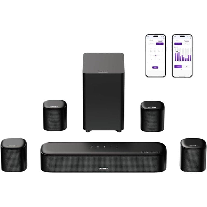 Barra de Sonido Ultimea Aura A60 7.1 350W Bluetooth HDMI eARC Dolby Atmos Negra