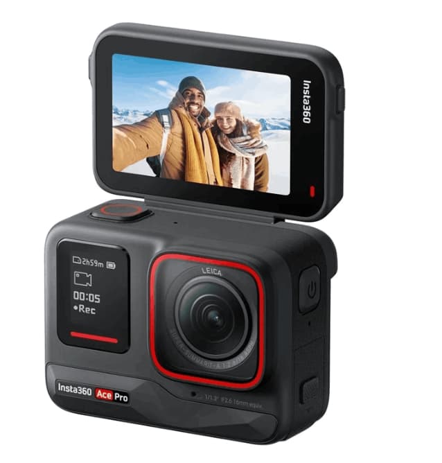 Cámara Deportiva Insta360 Ace Pro Standalone (Óptica Leica, Sensor 1/1.3", Vídeo 8K y 4K/120fps, Pantalla Abatible 2.4", 48 MP, Negra)