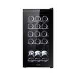 Vinoteca - Cecotec GrandSommelier 15000 Black Compressor, 15 botellas, 5 estantes, LED, Silencioso, 69 cm, Negro
