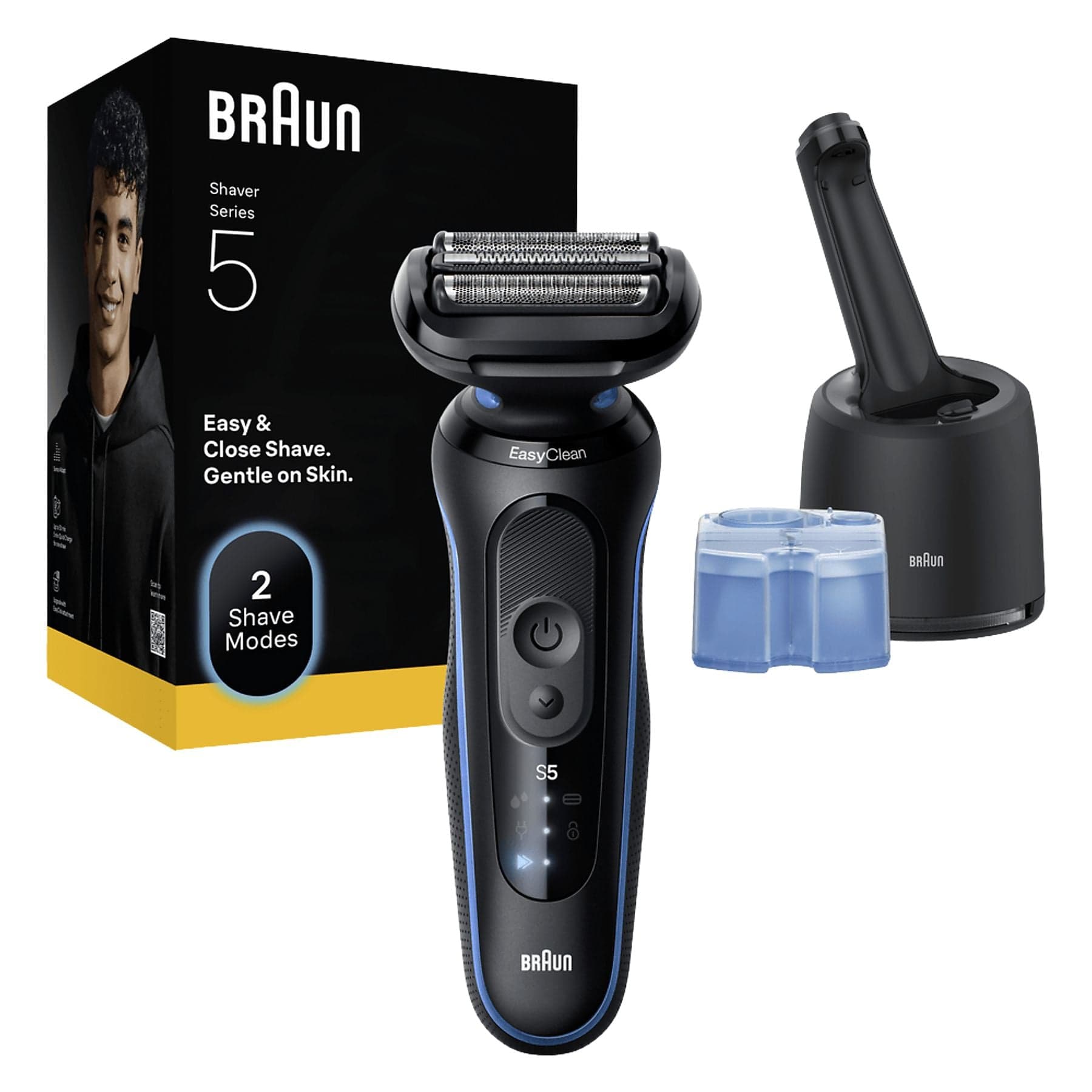 Afeitadora - Braun Series 5 52-B7000cc, Con centro de limpieza SmartCare, Tecnología Autosense, Azul