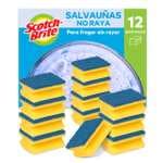 12 Scotch-Brite Estropajo para fregar sin rayar delicado, esponjas por paquete - Seguro para cristal y utensilios de cocina antiadherentes