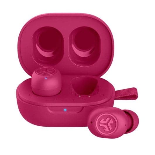 JLab JBuds Mini Auriculares Inalámbricos Bluetooth 5.3 Rosa – True Wireless TWS, Sonido Potente, 20 Horas de Autonomía y Estuche Carga USB-C