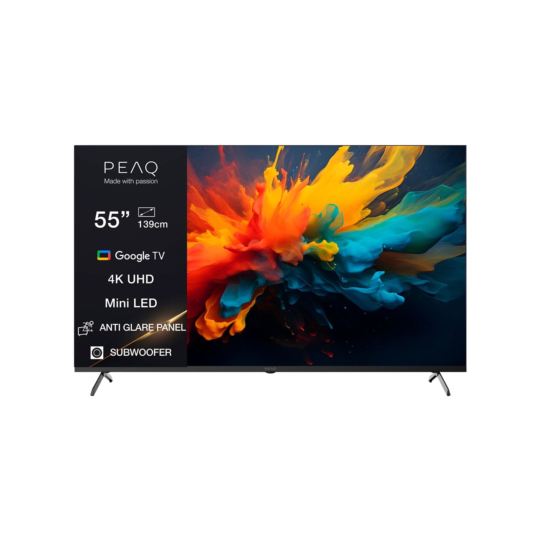 PEAQ PTV 55GMU-5026C AG - TV Mini LED 55", UHD 4K, Google TV, HDR10, Negro