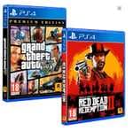 Pack 2 Juegos PS4 - GTA V (Premium Ed.) + Red Dead Redemption 2