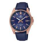 Casio Edifice EFV-150CL-2AVUEF – Reloj Analógico para Hombre, Dial Azul y Correa de Cuero azul, 100m W.R