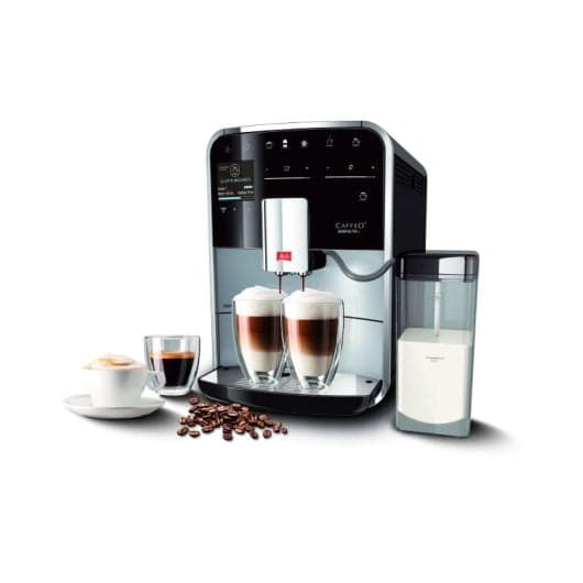 Melitta Barista T Smart F830-101, Cafetera Superautomática con Molinillo Silencioso, Bluetooth, Pantalla Táctil, 18 Recetas, 15 Bares, Plata