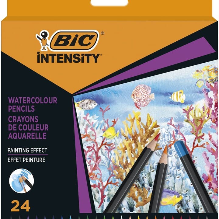 Pack de 24 lápices colorear acuareables intensity BIC