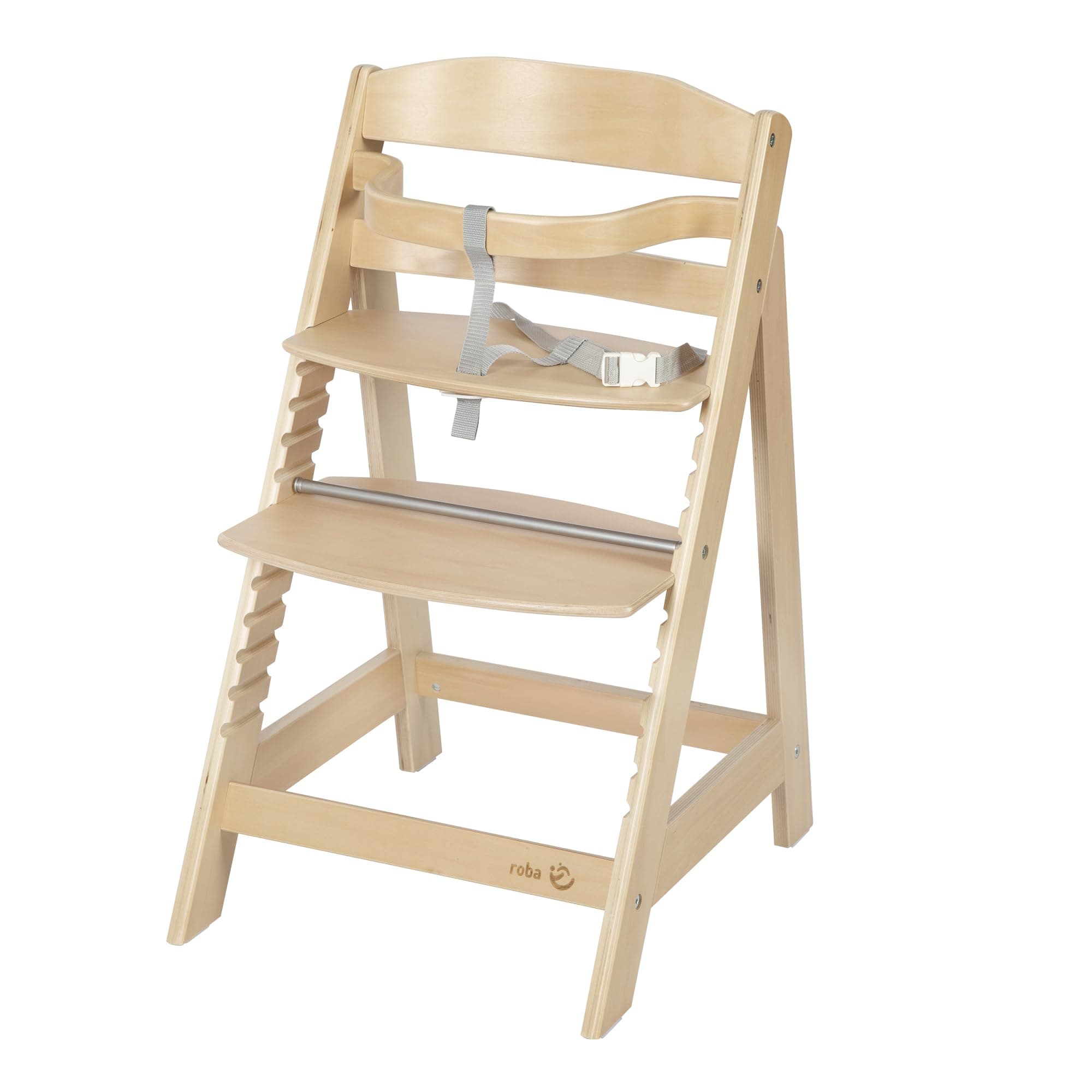 Trona Evolutiva de Madera Sit Up III - Altura Ajustable - de 6 Meses - Soporta 50 kg - Silla de Bebé Resistente con Barra de Seguridad.